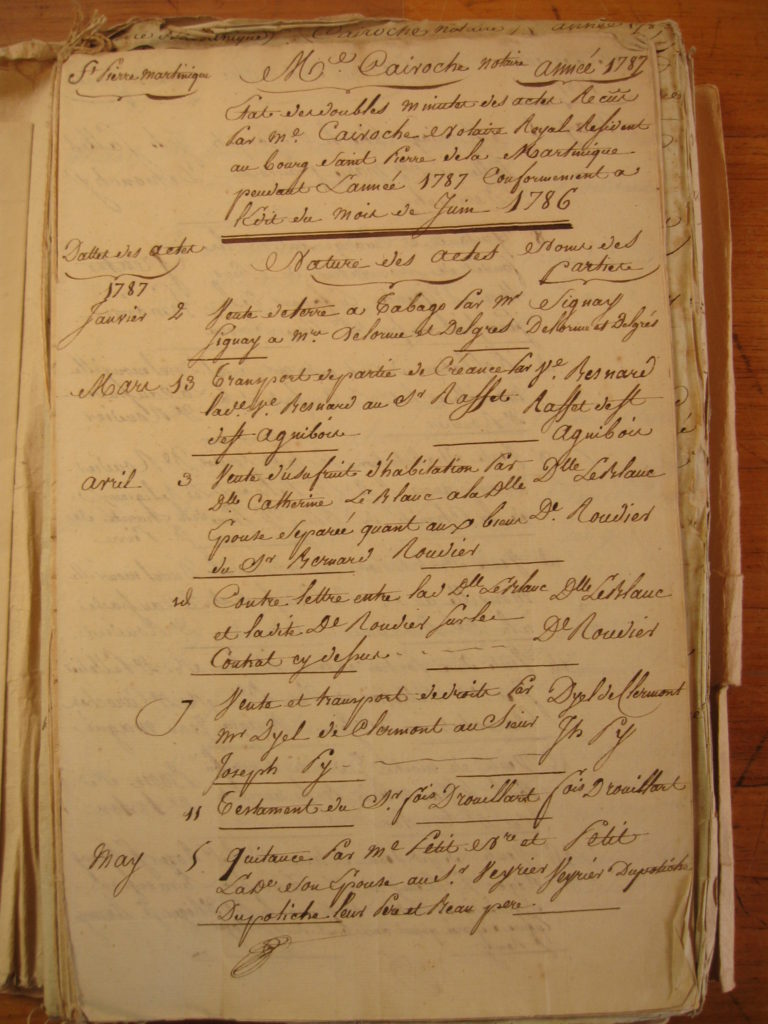 archives notariales Saint-Pierre martinique
